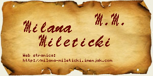 Milana Mileticki vizit kartica